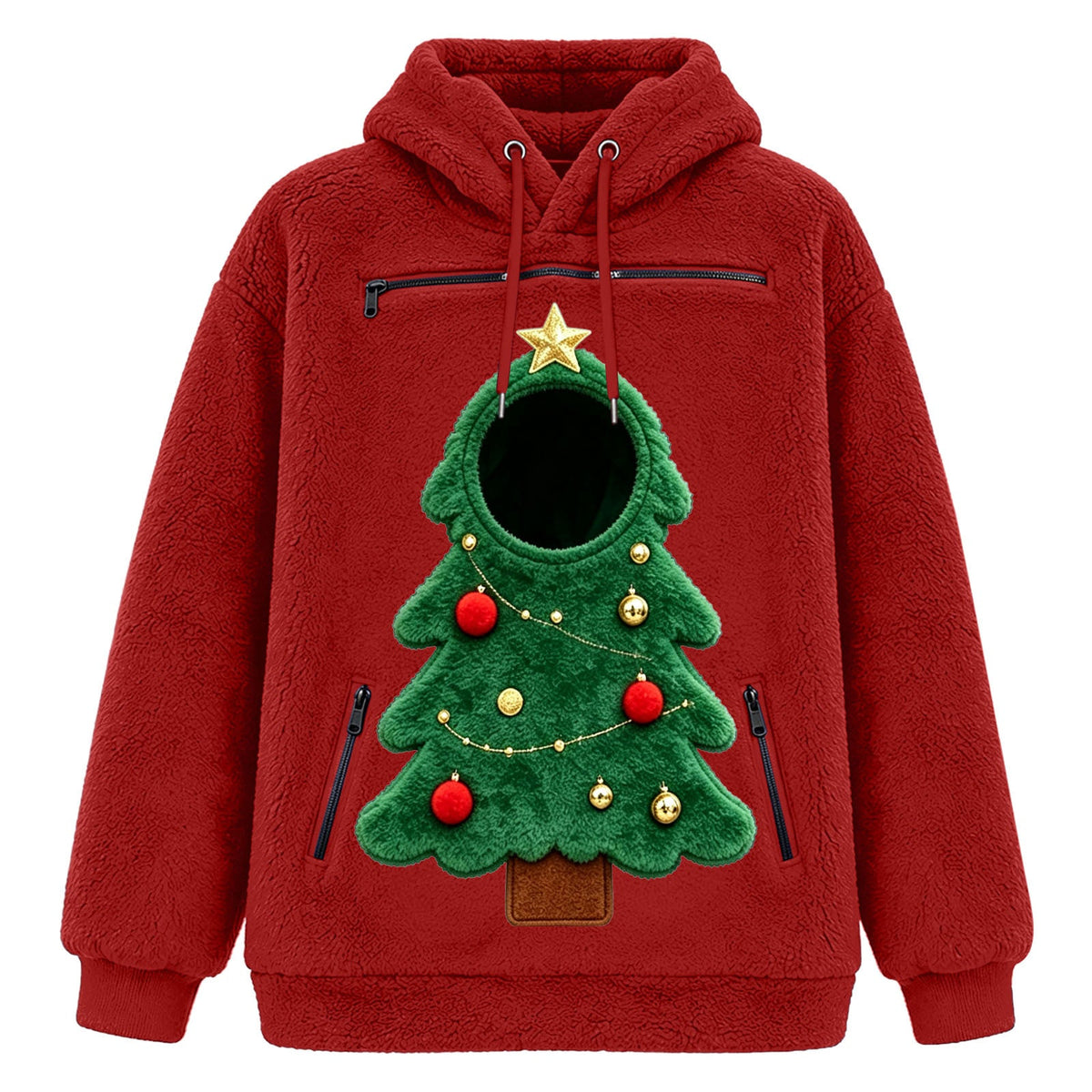 Christmas Pet Carrier Fleece Hoodie