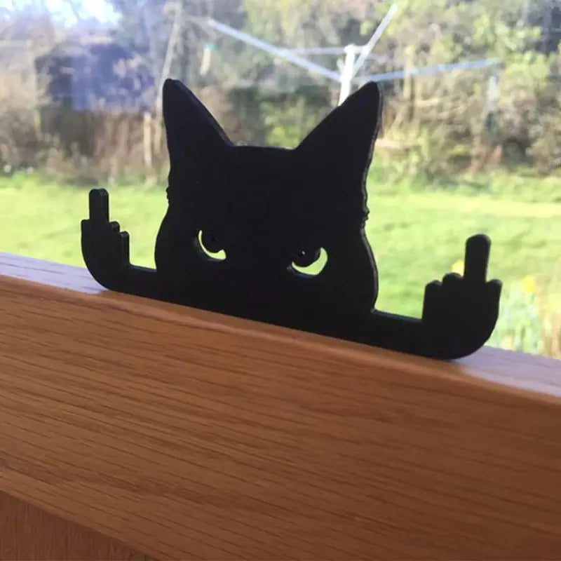 Middle Finger Black Cat Decoration trendslana