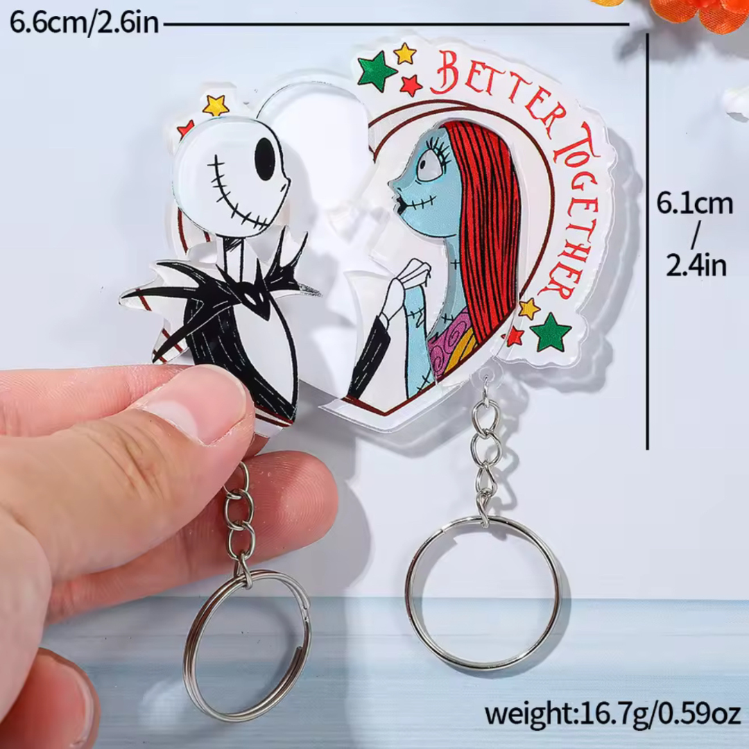 Jack and Sally love keychain