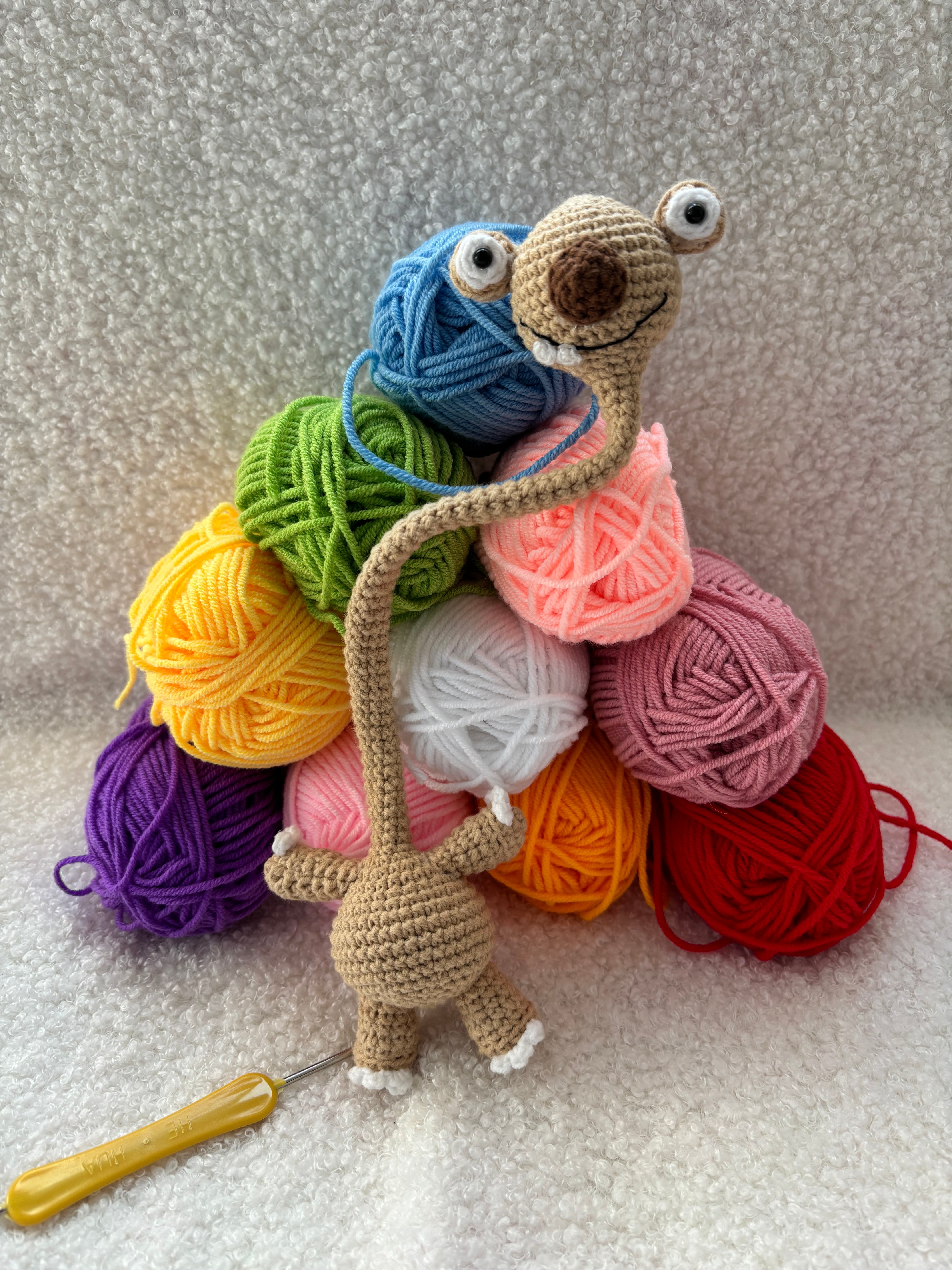 Funny Long Neck Sloth Crochet Plush