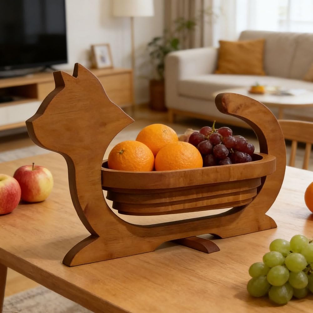 Expandable Wooden Cat Basket