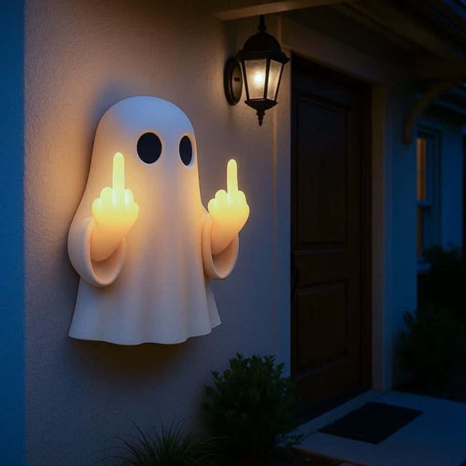 Halloween Ghost Middle Finger Statue
