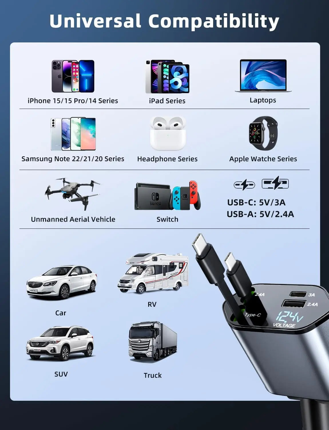 Retractable Car Charger Trendslana