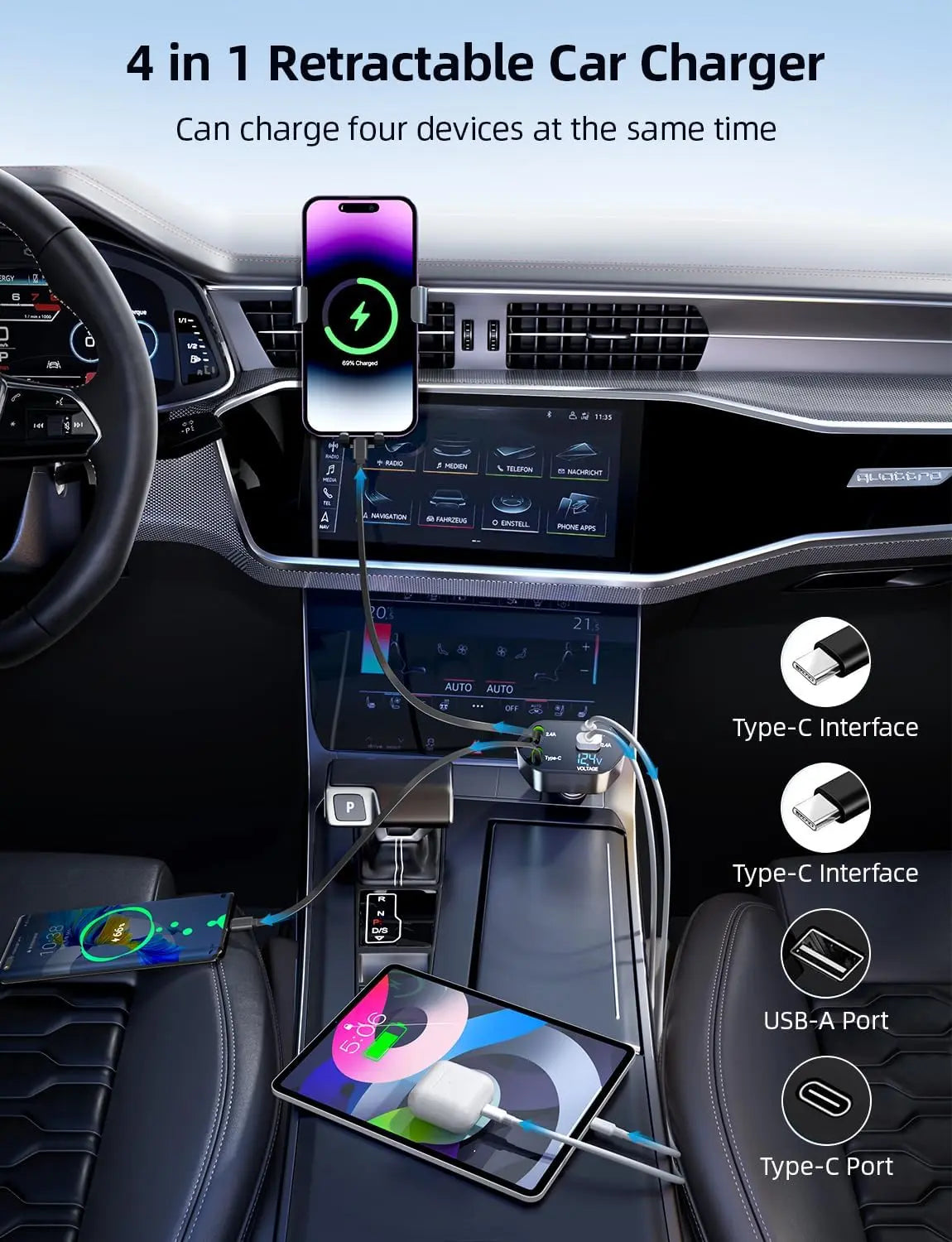 Retractable Car Charger Trendslana