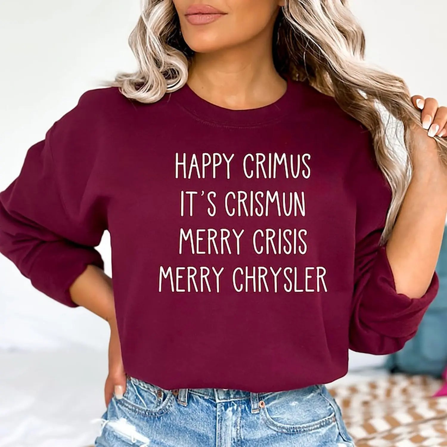 Happy Crimus Merry Chrysler Unisex Crewneck Sweatshirt Trendslana