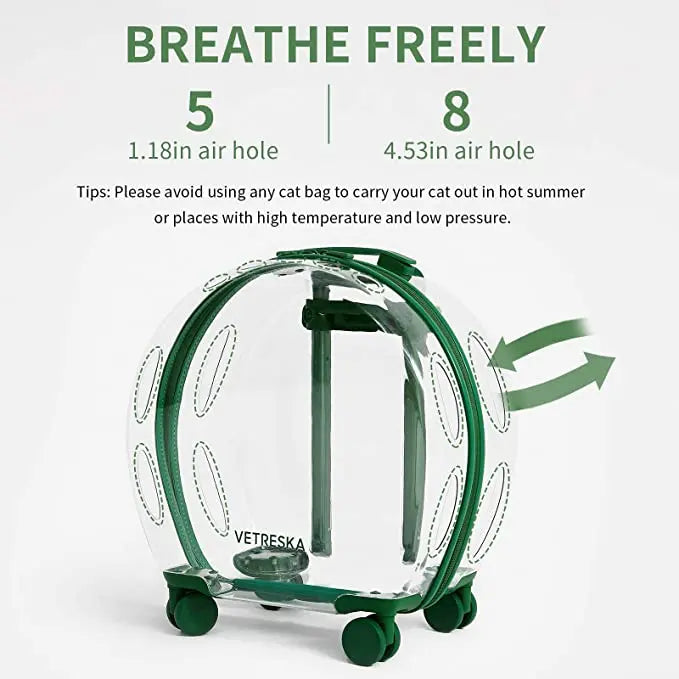 Pet Carrier with Stickers and 2 Mats, Pet Bag Trolley Case Trendslana