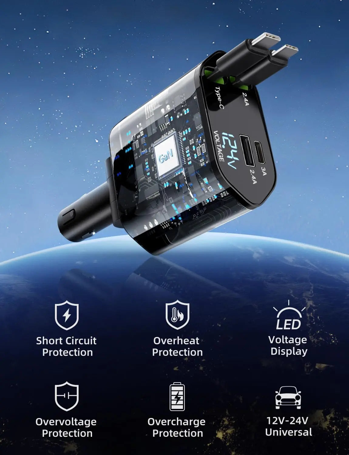 Retractable Car Charger Trendslana