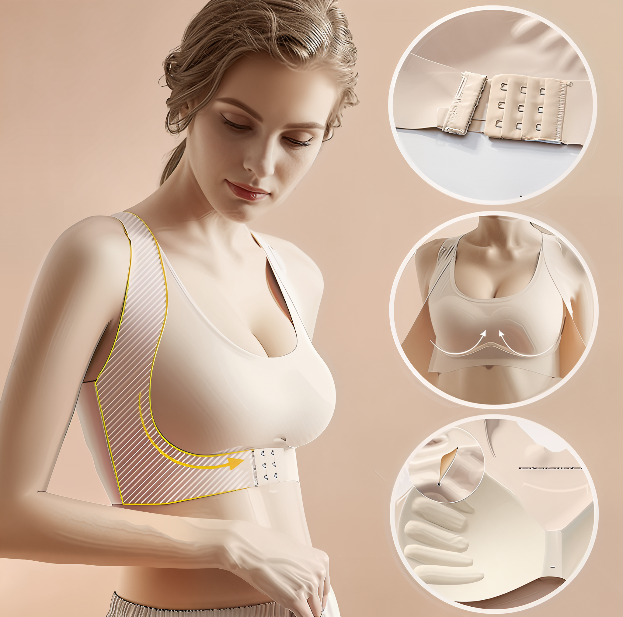 Seamless Front Buckle Support Bra