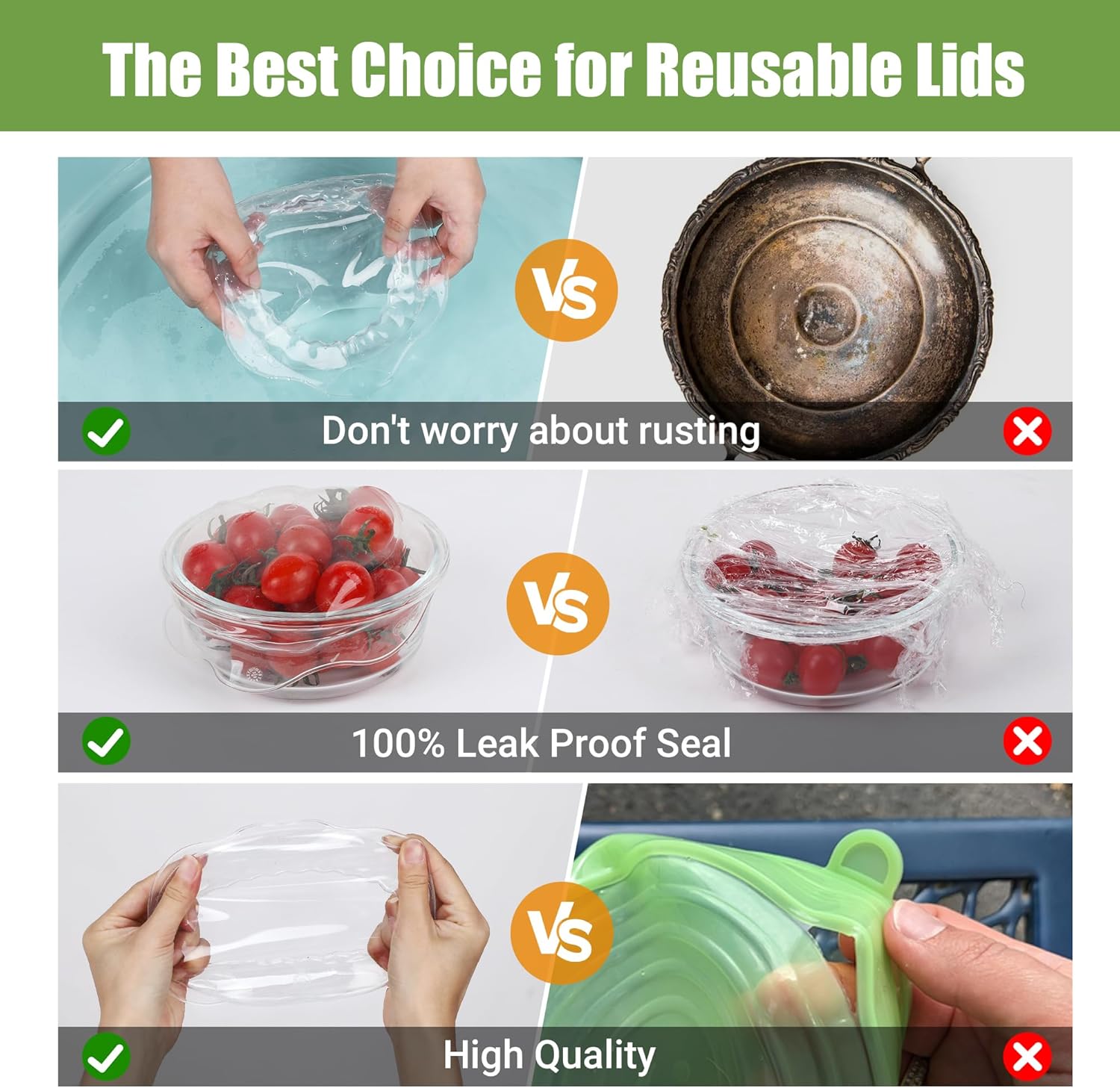 Silicone Stretch Lids for Food Storage