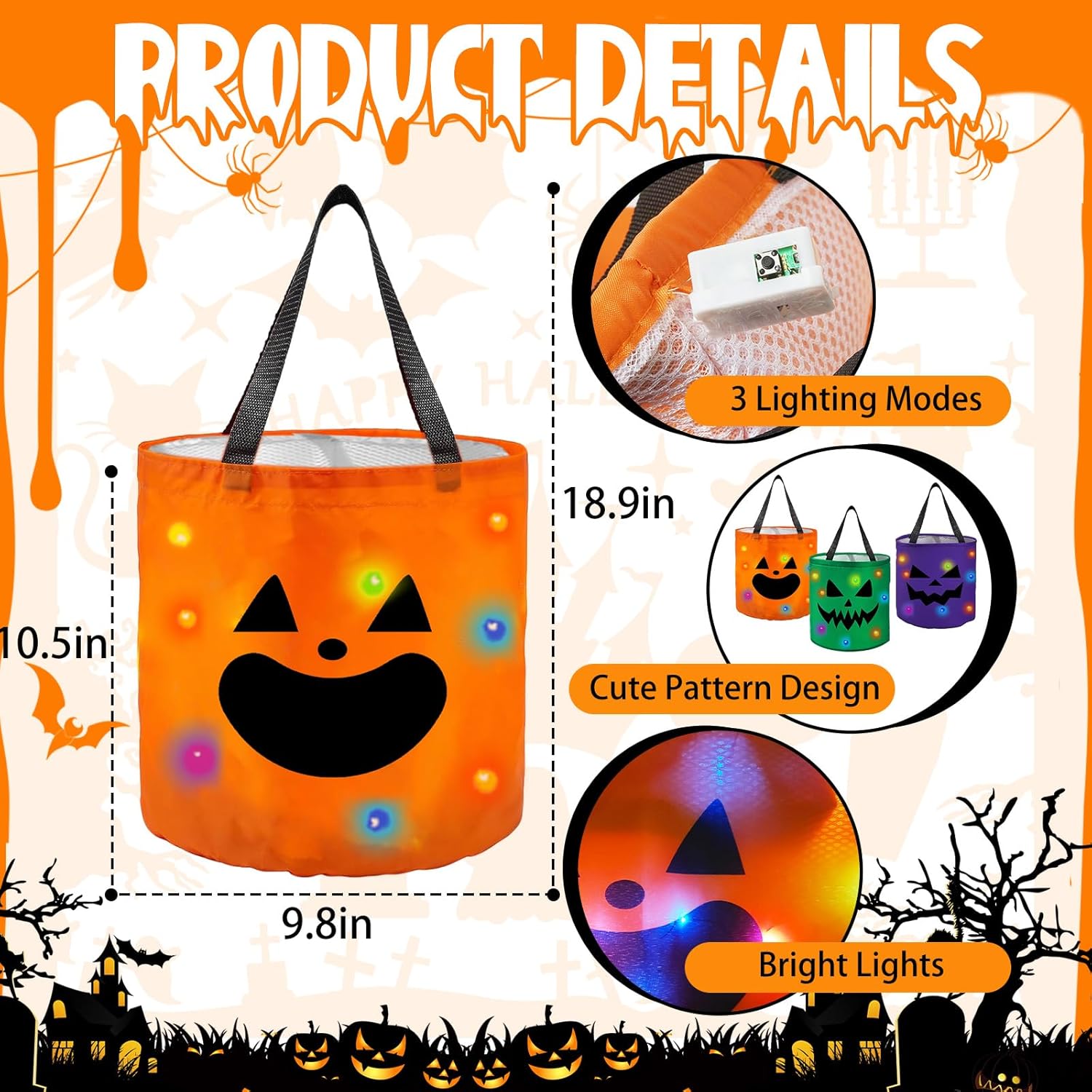 Lighted Halloween Candy Bags