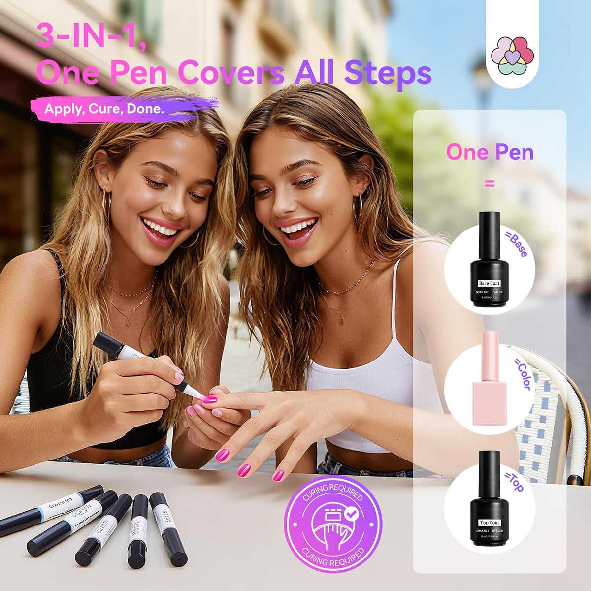 6-Color Gel Polish Pen Set