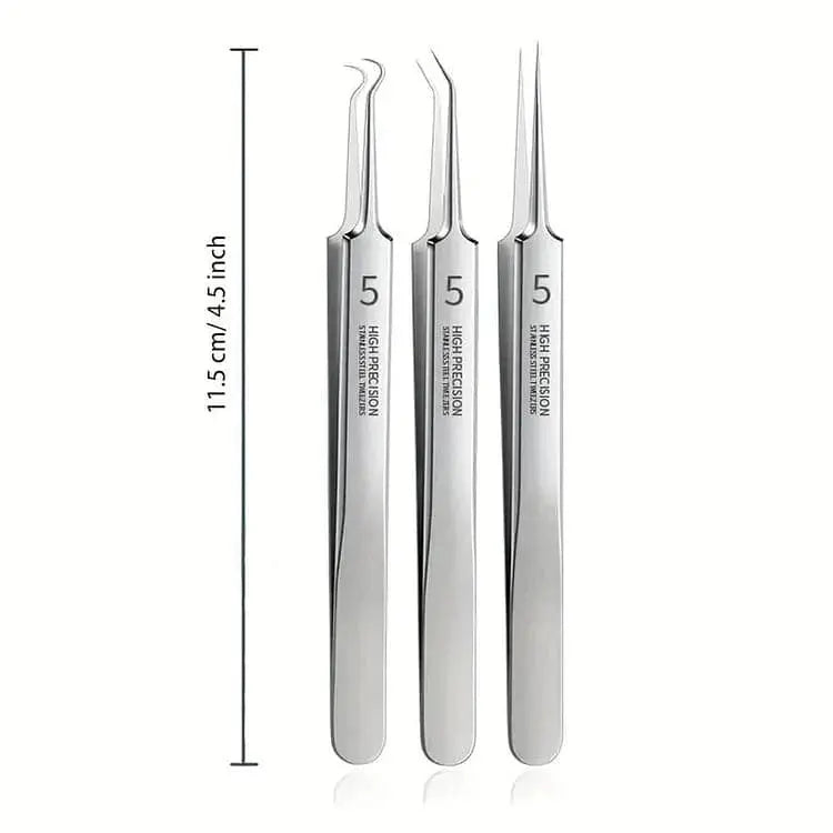 Professional Facial Blackhead Remover Tweezers (3Pcs+Box) Trendslana