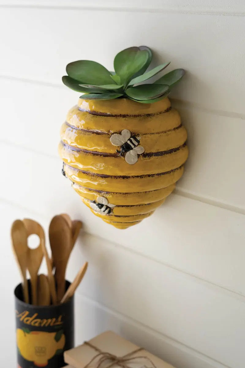 Ceramic Bee Hive Wall Planter Trendslana