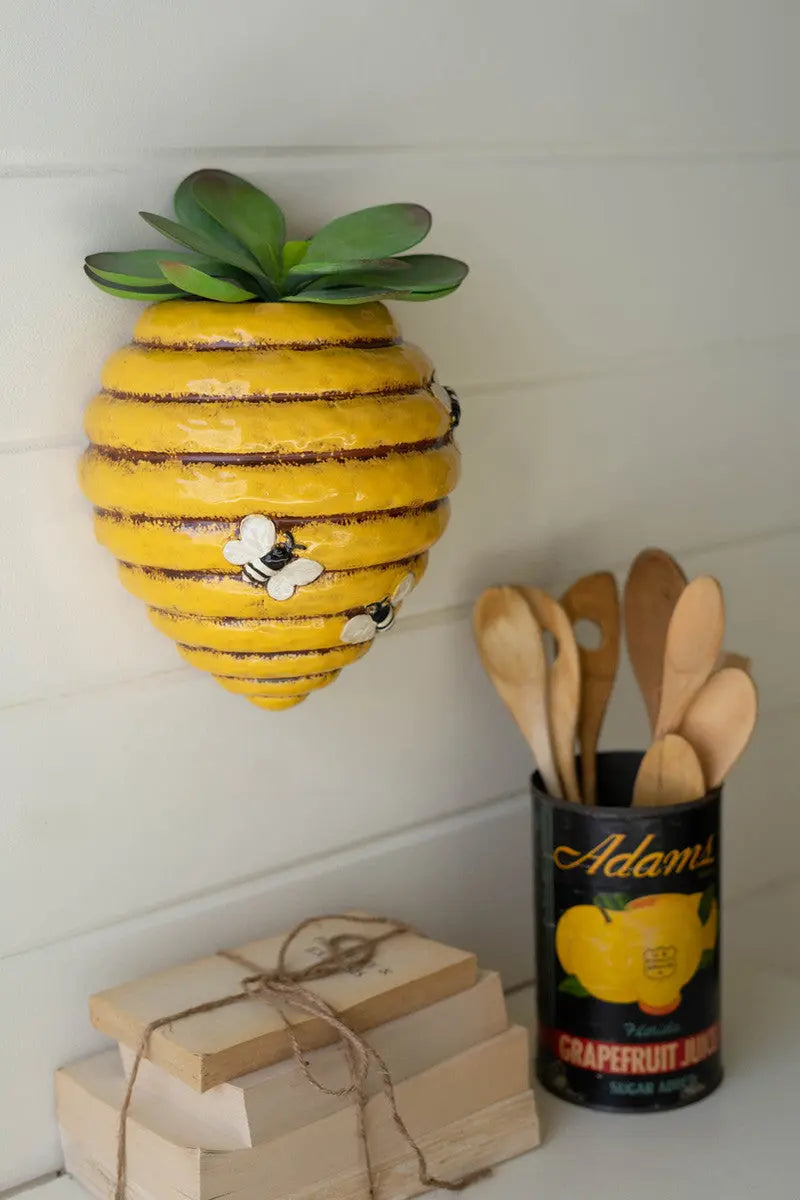 Ceramic Bee Hive Wall Planter Trendslana