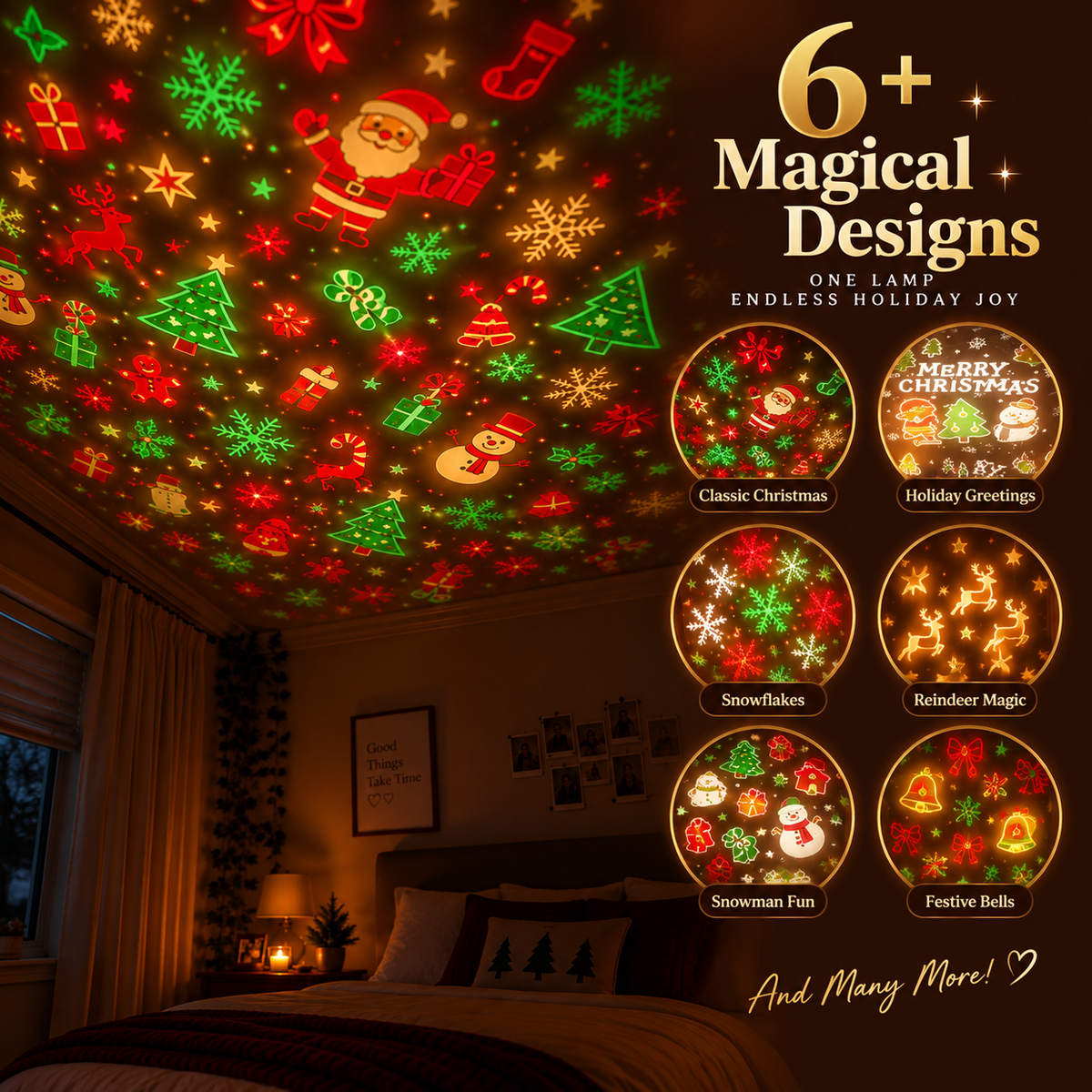 Holly Glow Christmas Projector