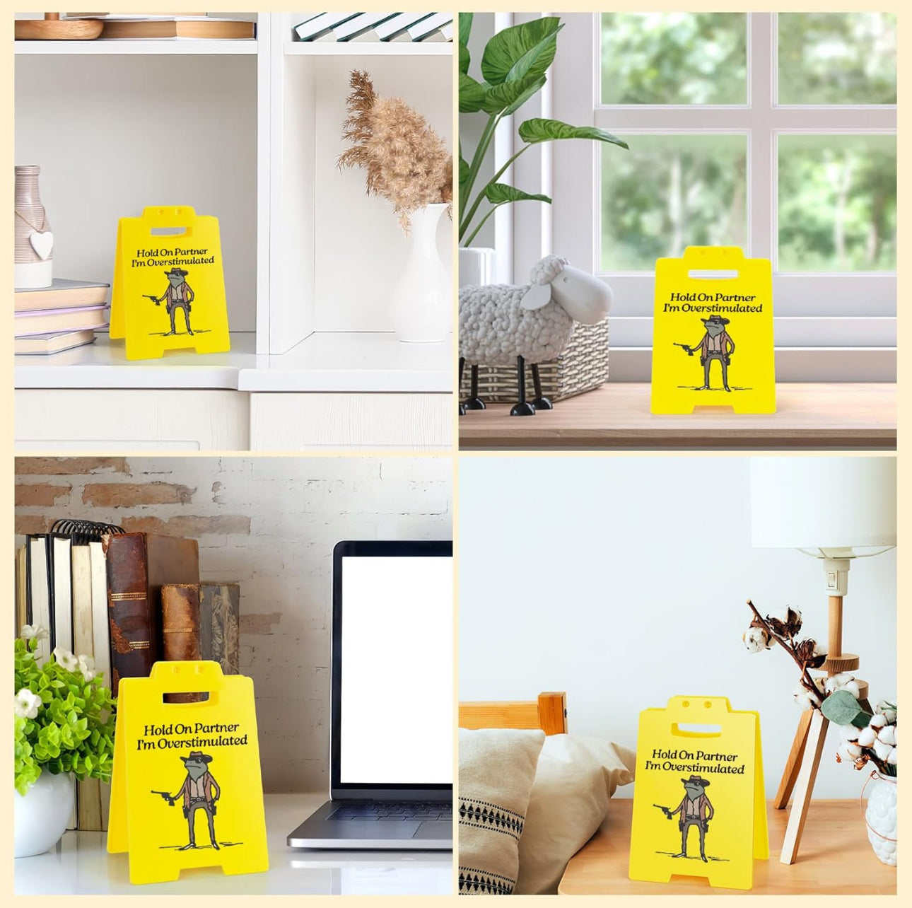 Hold on Partner Humorous Desk Sign