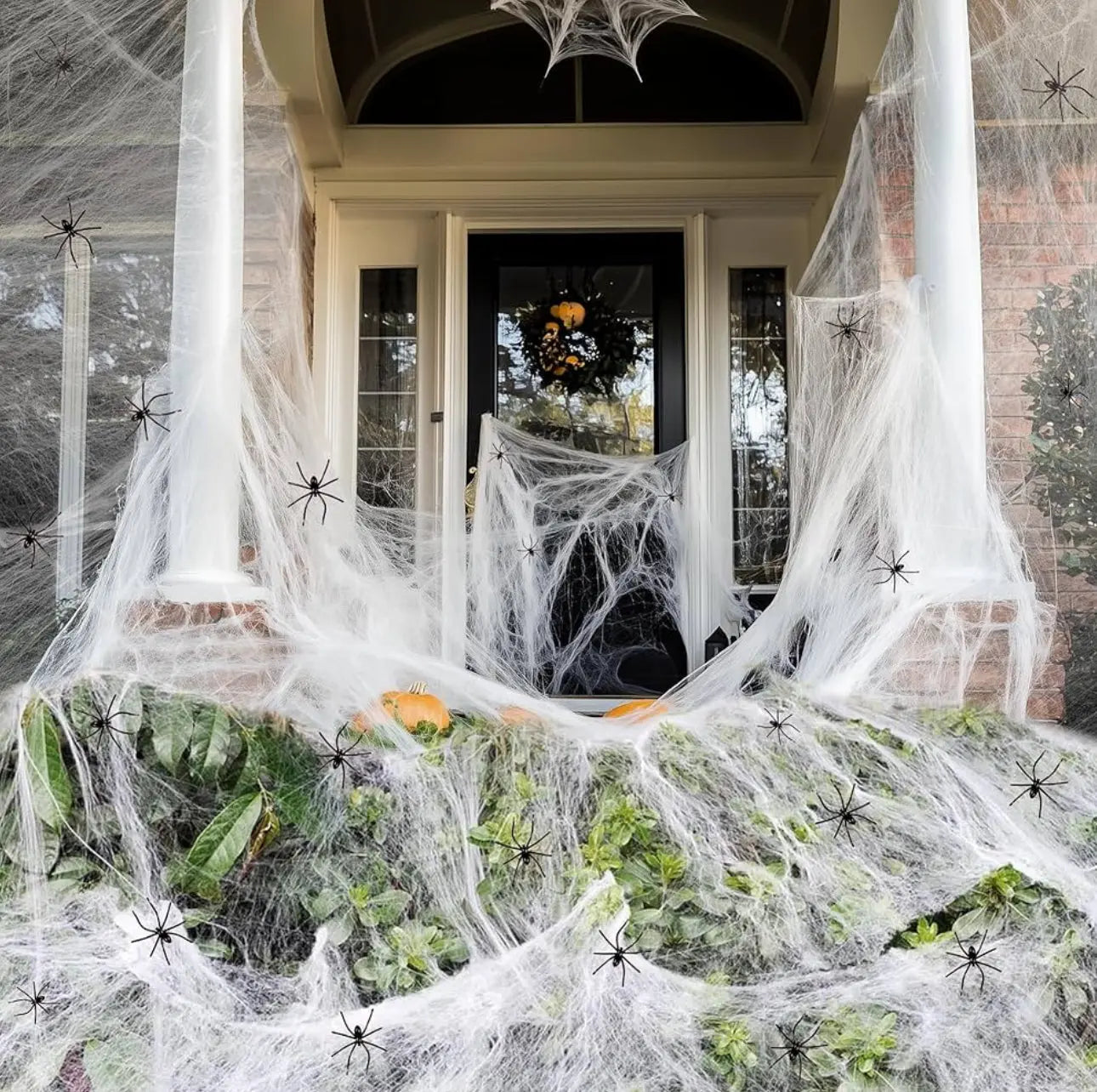 Spider Webs Halloween Decorations with 10 Fake Spiders Trendslana