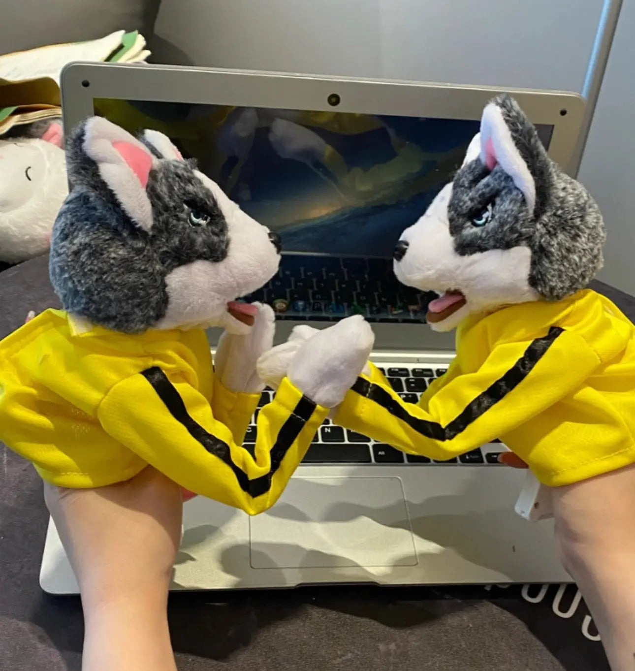 Battle Boxing Dog Doll Plush Tricky Doll New Husky Vocal Hand Puppet Trendslana