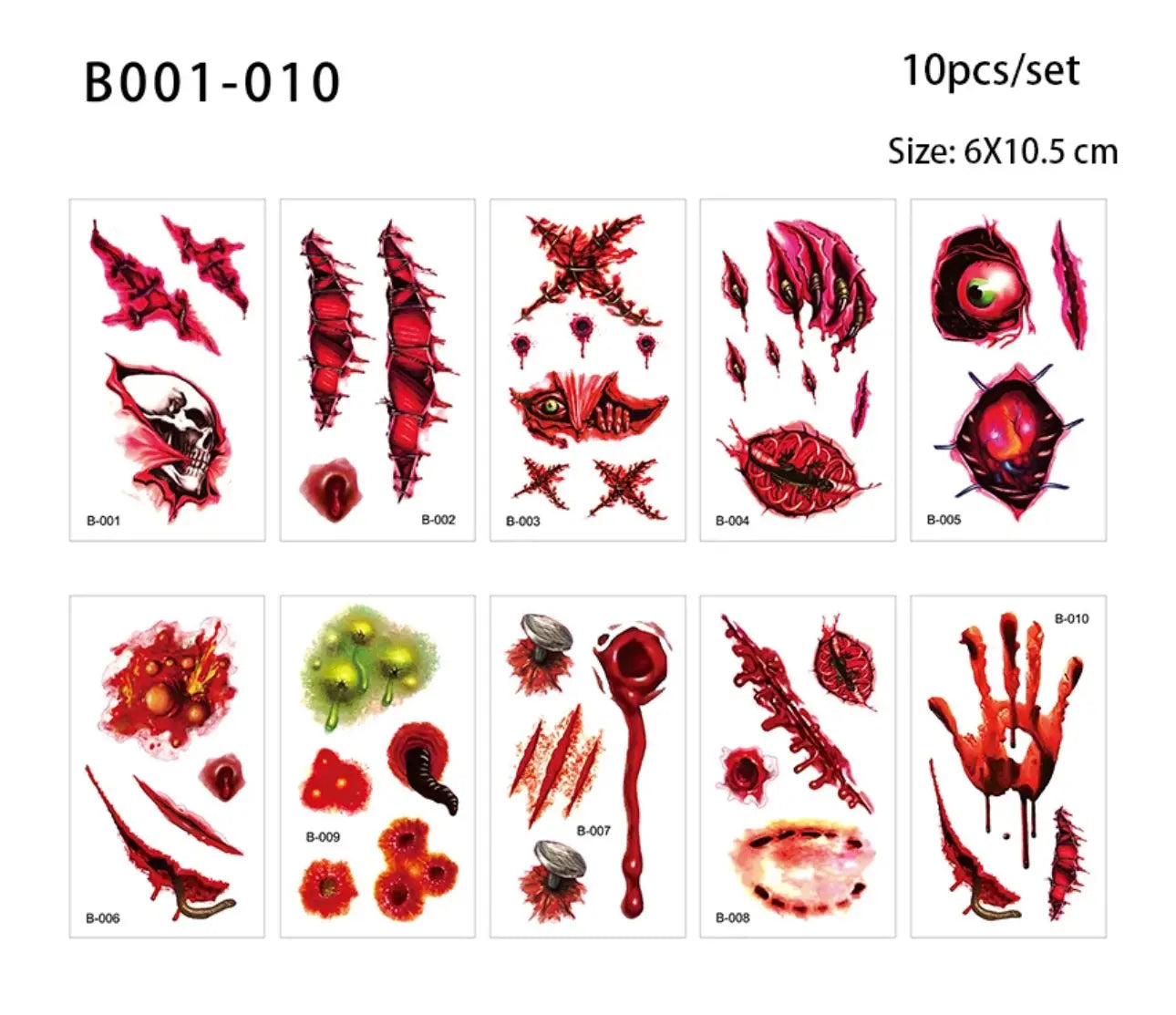 Halloween Prank Makeup Temporary Tattoo Trendslana