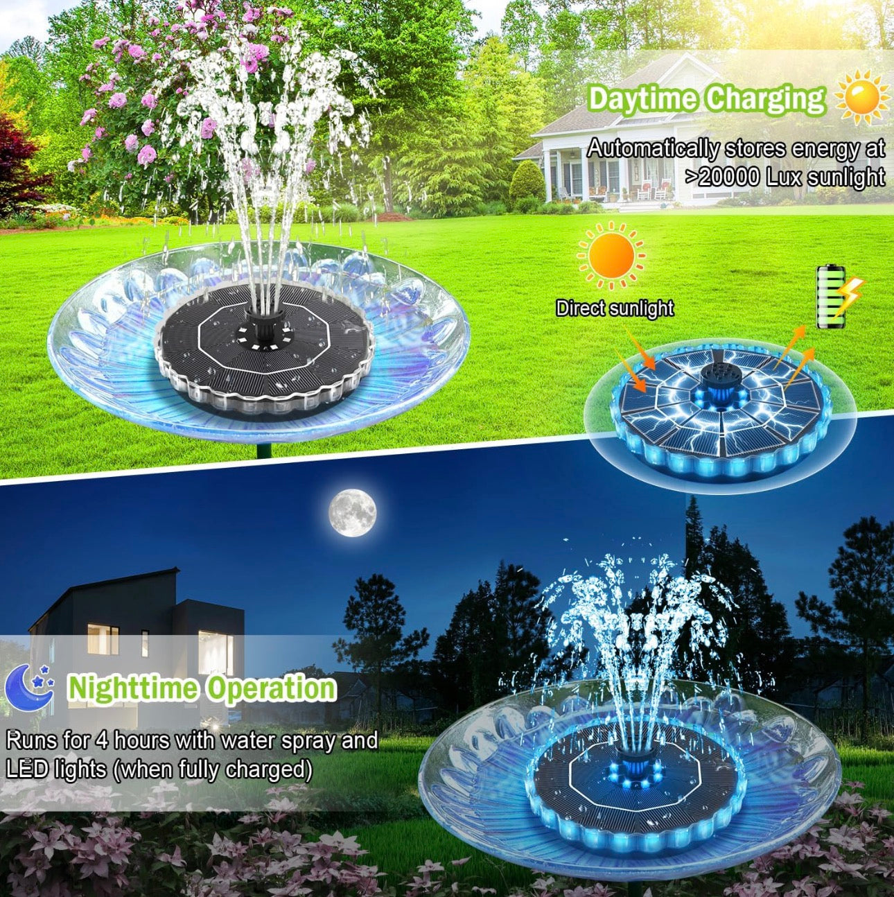 3D Color Changing LED Light Fountain