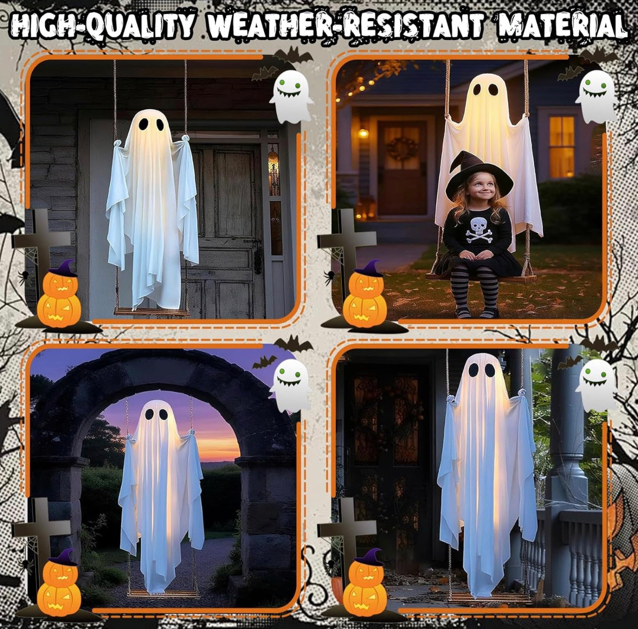 5FT LARGE HANGING GHOST SWING