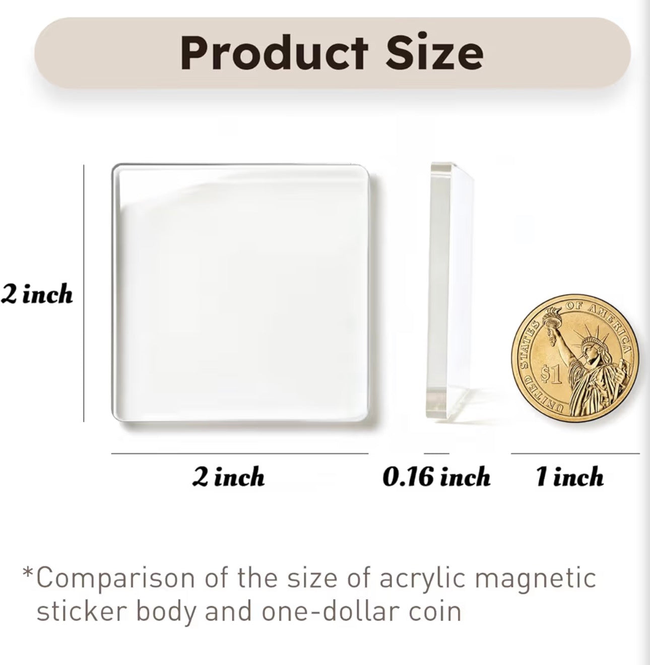 Clear Acrylic DIY Fridge Magnets Set