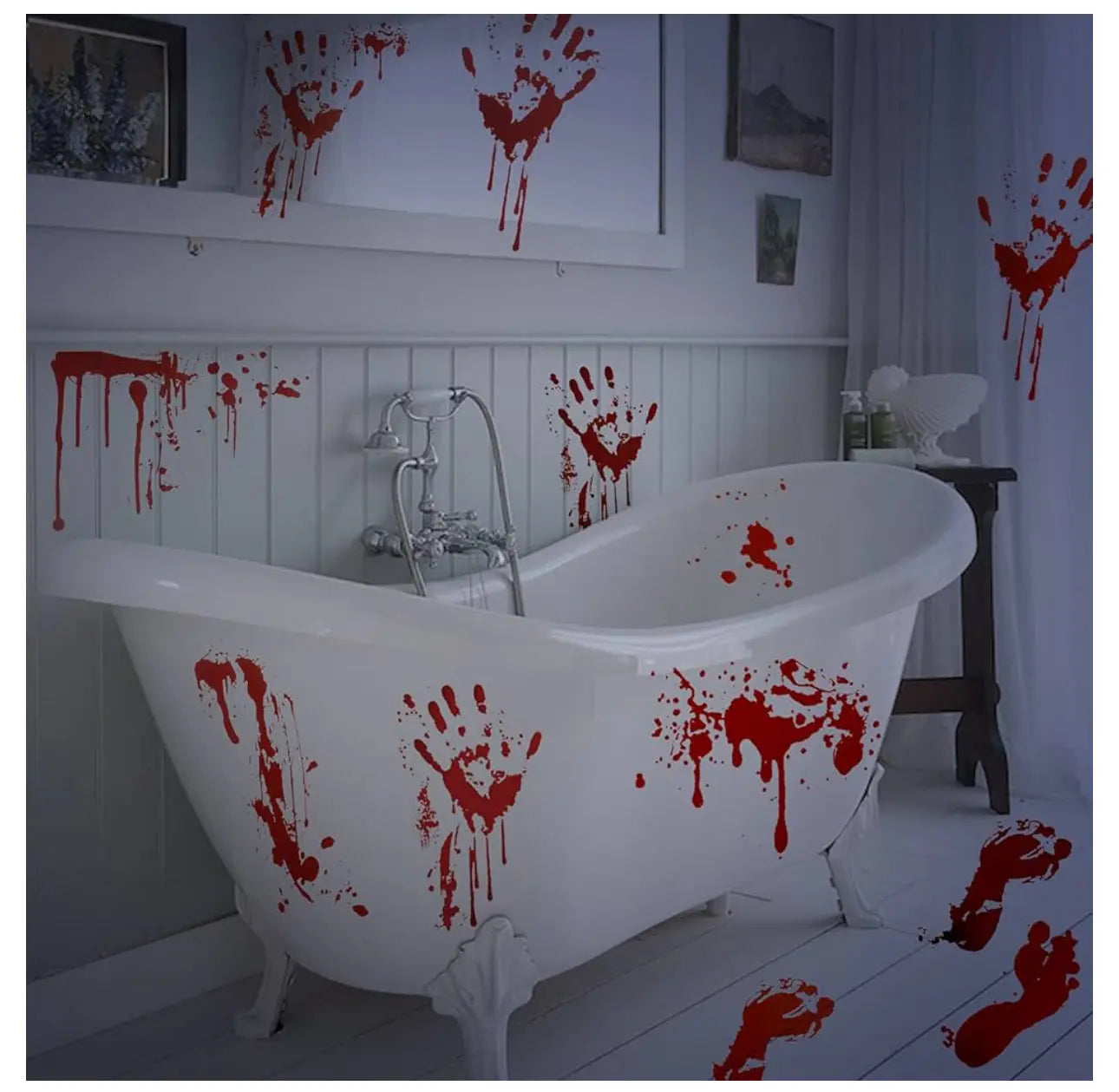 Terror Bloody Handprint & Footprint Window Stickers Trendslana