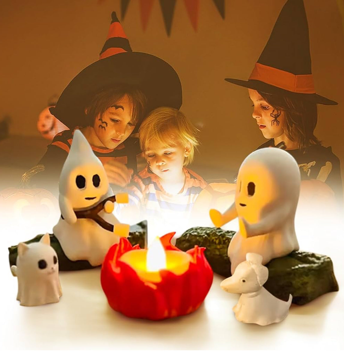 Cute Ghost Figurine Set