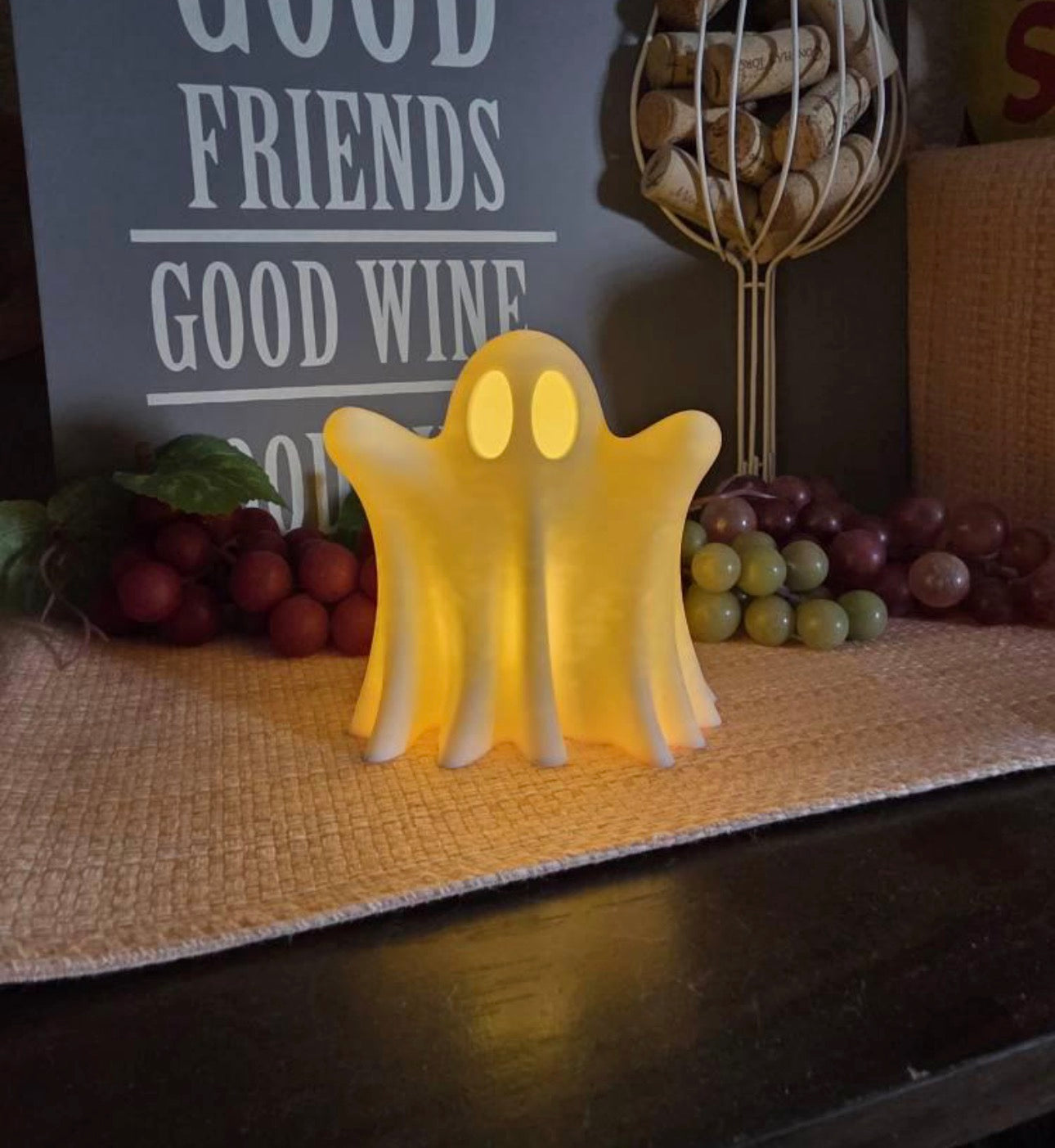 CERAMIC GHOST FIGURINES LED LIGHTS