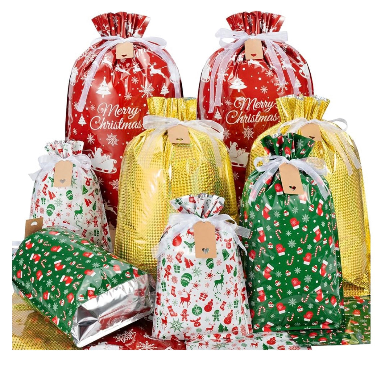 Christmas Drawstring Gift Bags