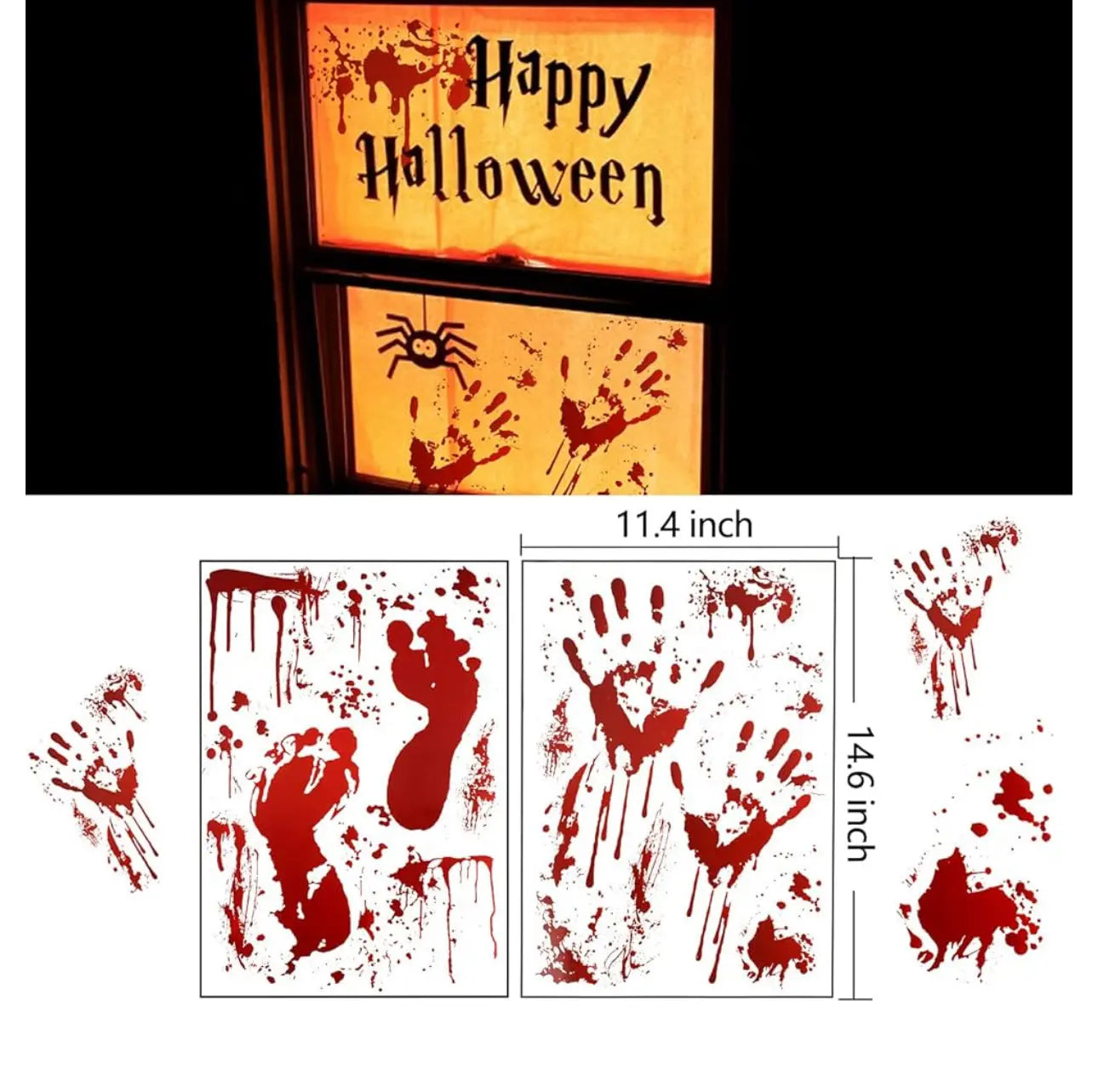 Terror Bloody Handprint & Footprint Window Stickers Trendslana
