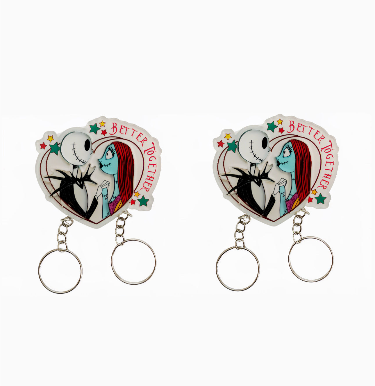 Jack and Sally love keychain
