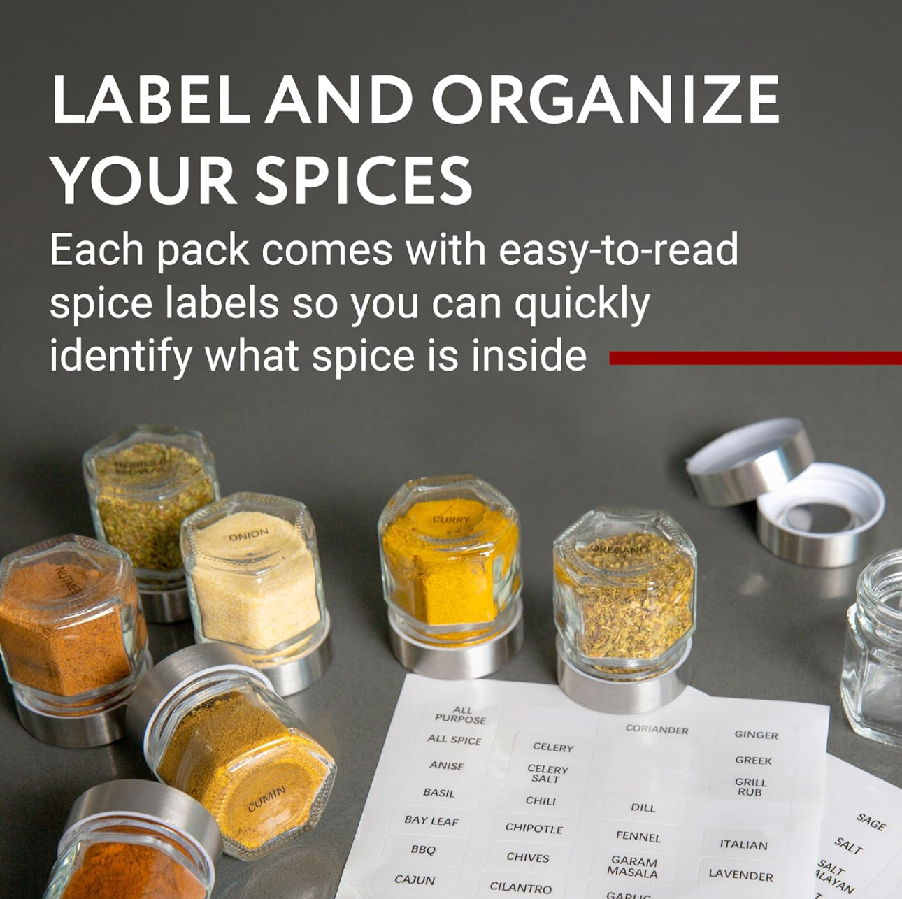 Hexagonal Magnetic Spice Jars