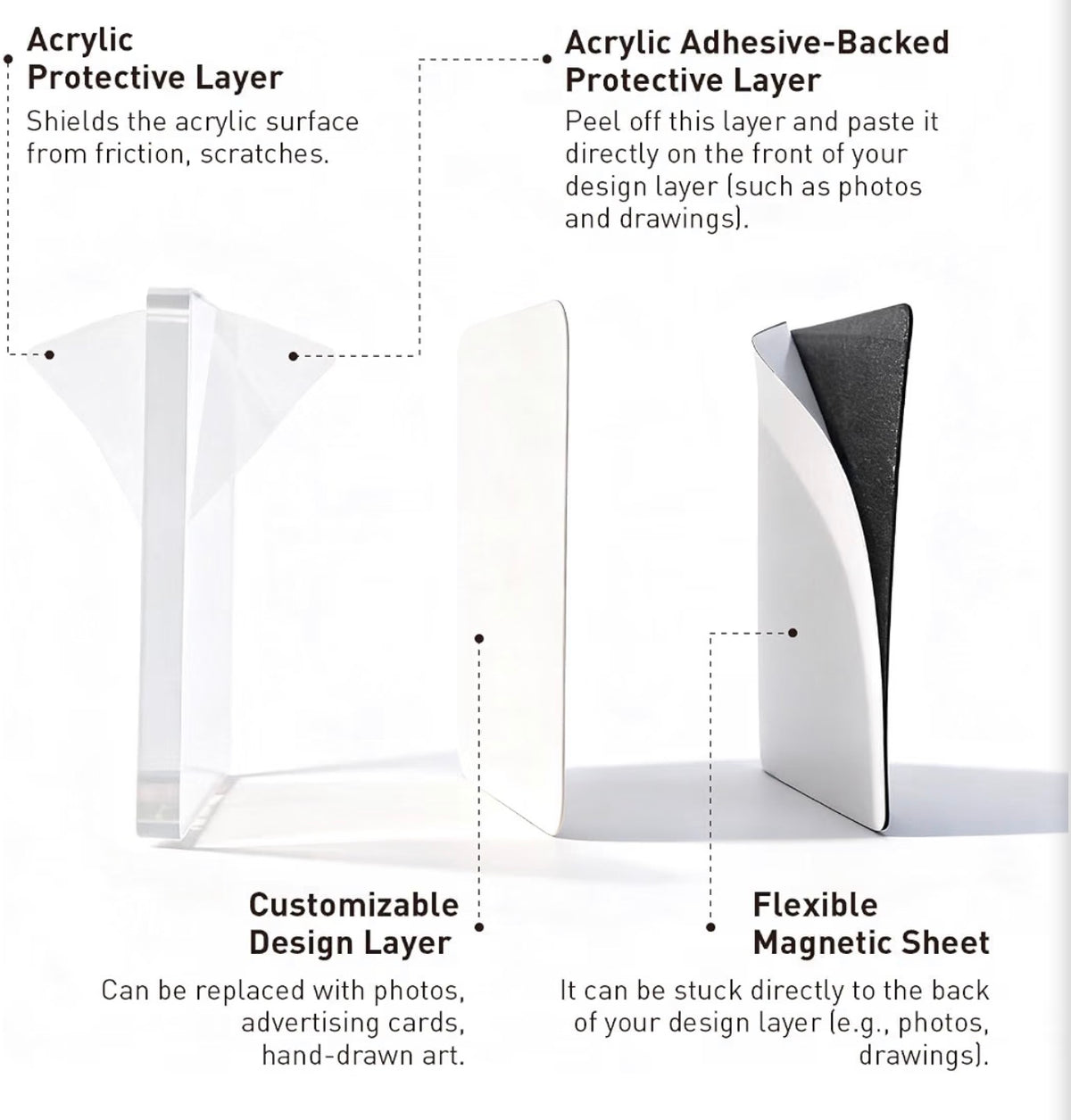 Clear Acrylic DIY Fridge Magnets Set