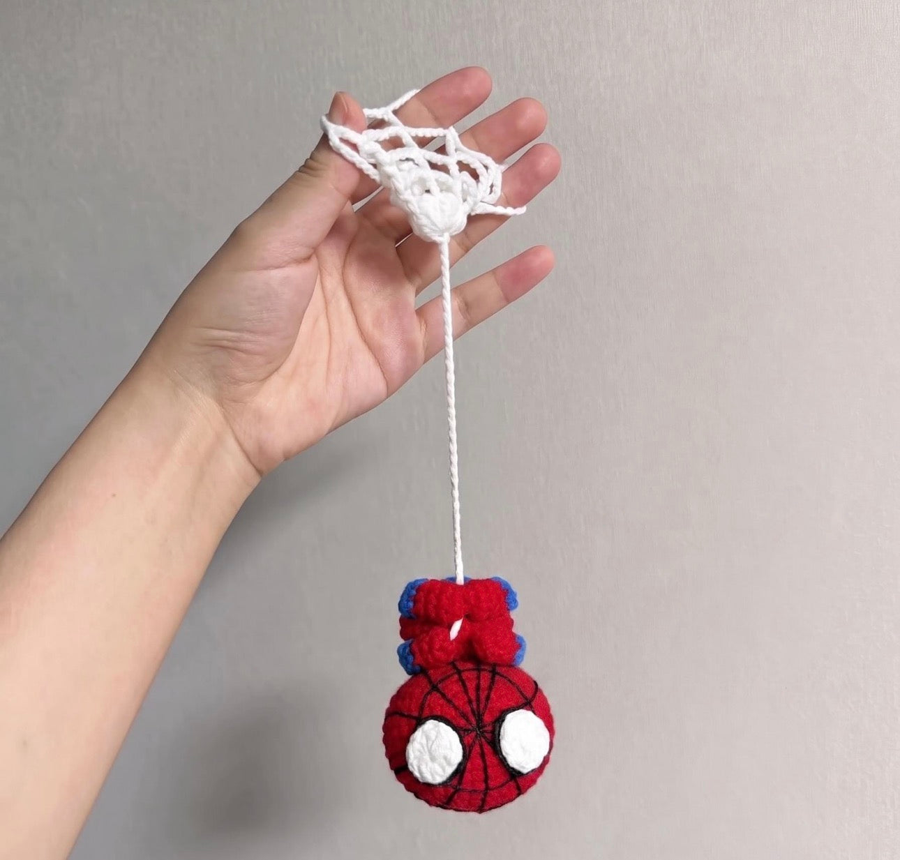 crochet Spider-Man hanging charm