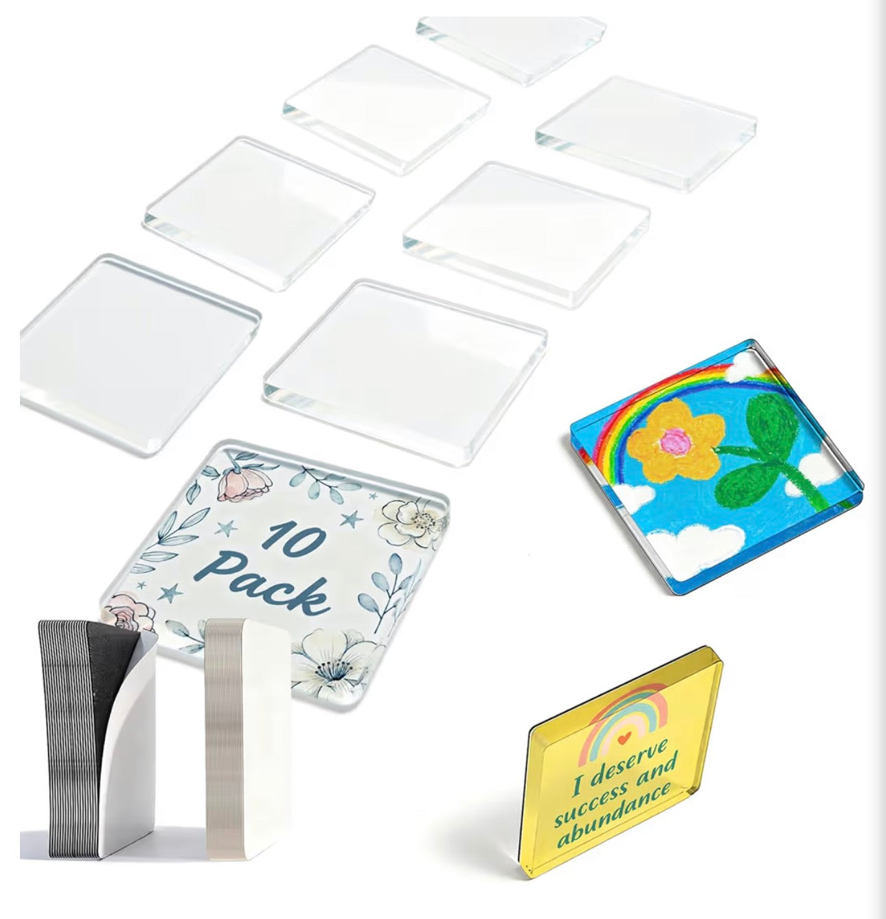 Clear Acrylic DIY Fridge Magnets Set