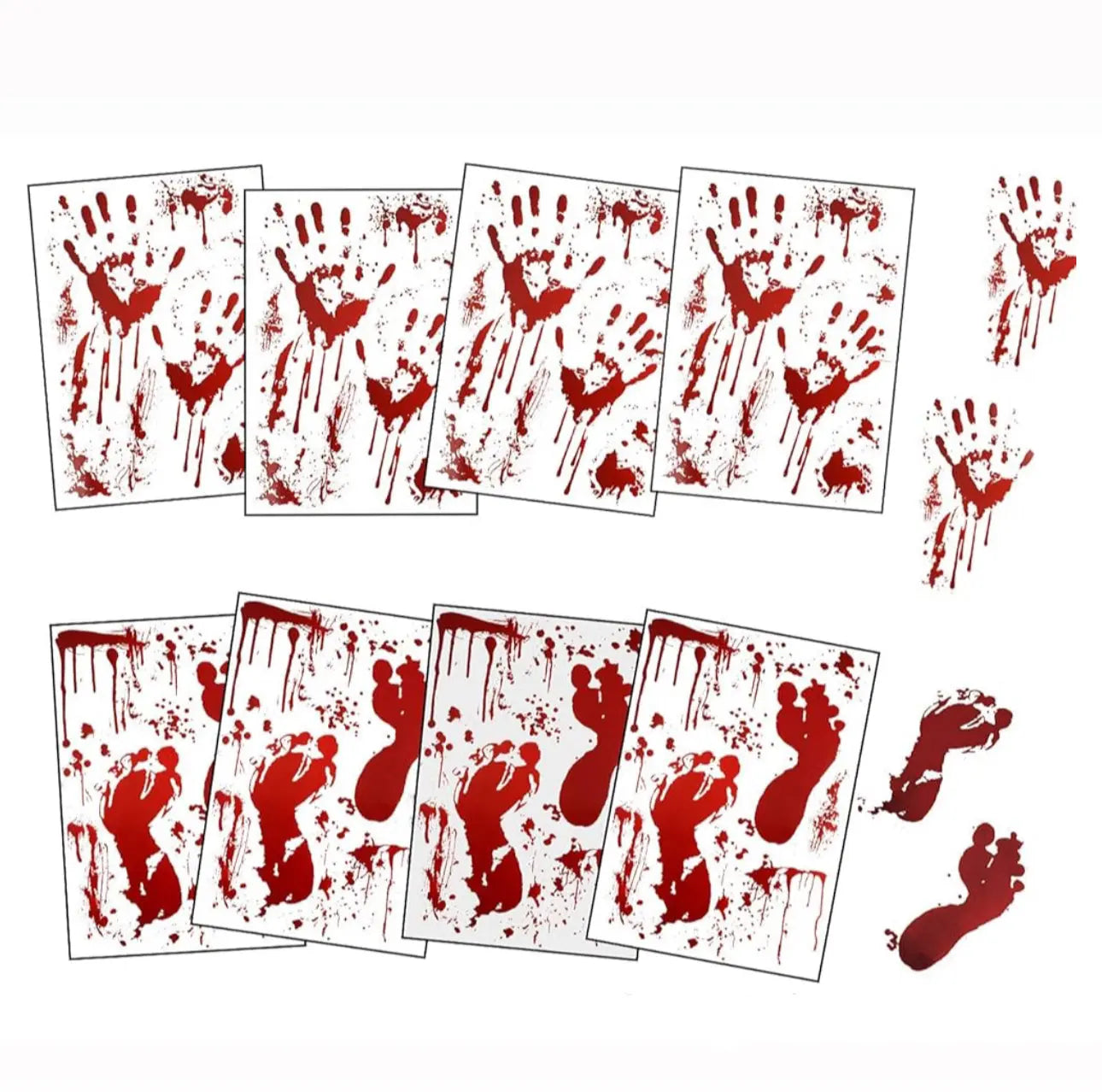 Terror Bloody Handprint & Footprint Window Stickers Trendslana