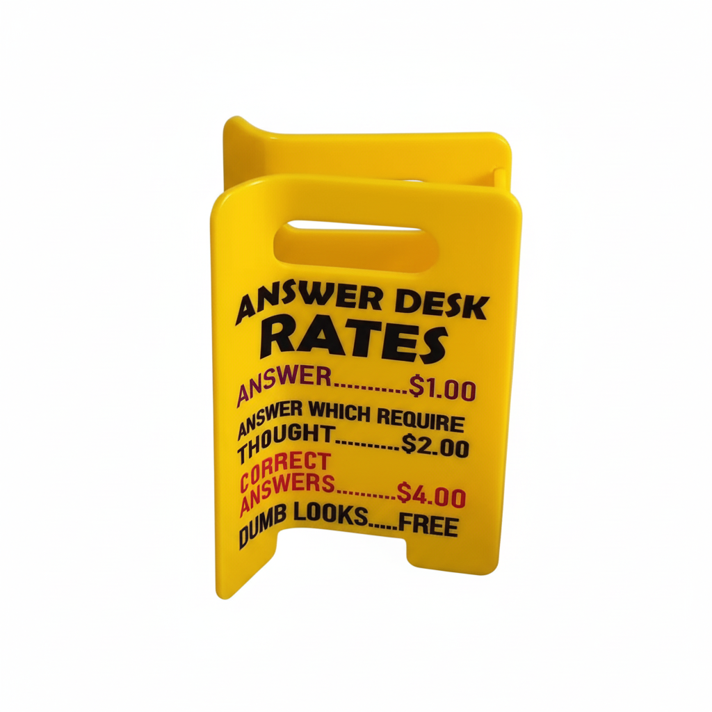 Answer Desk Rates Sign hairclip