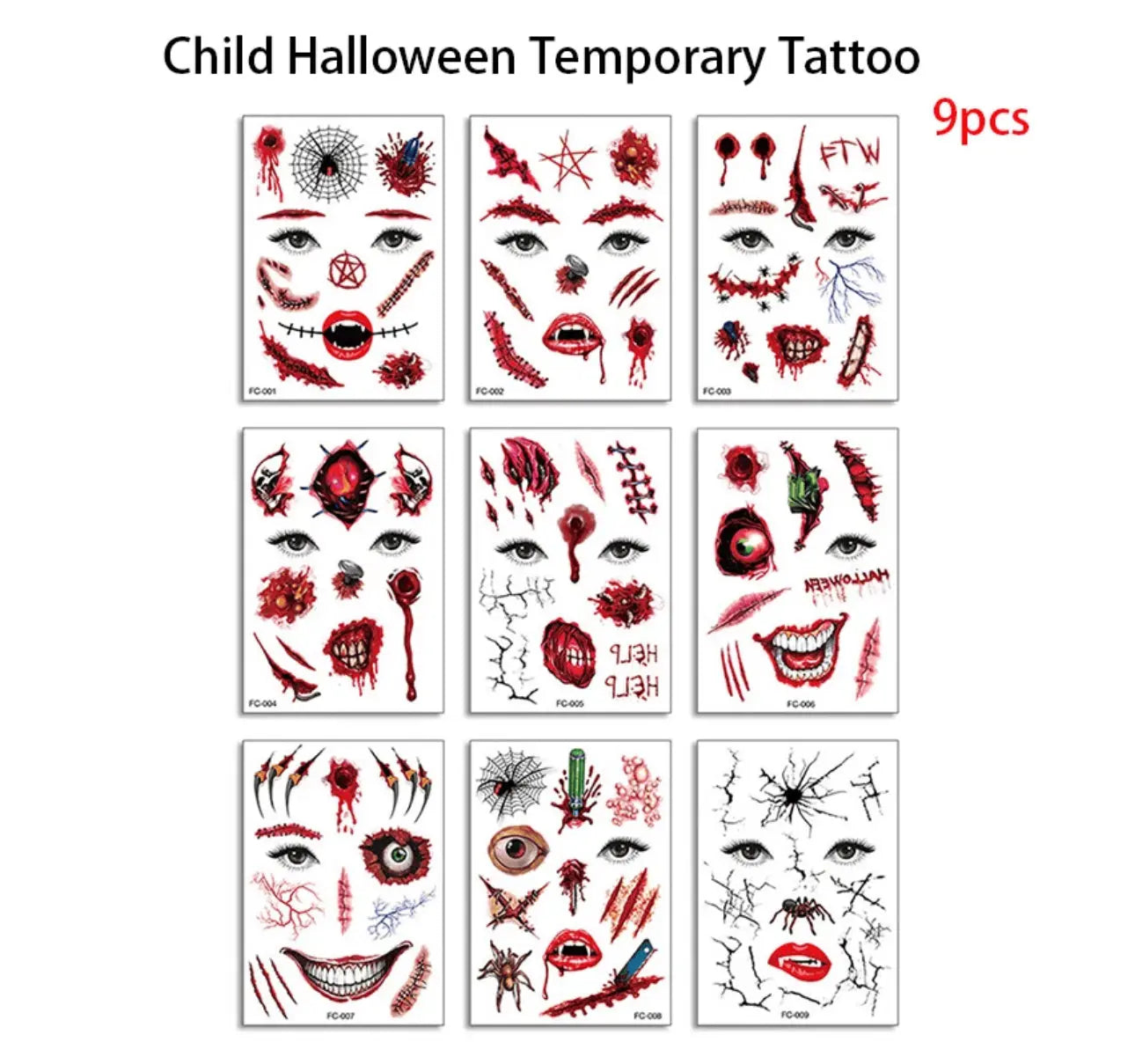 Halloween Prank Makeup Temporary Tattoo Trendslana