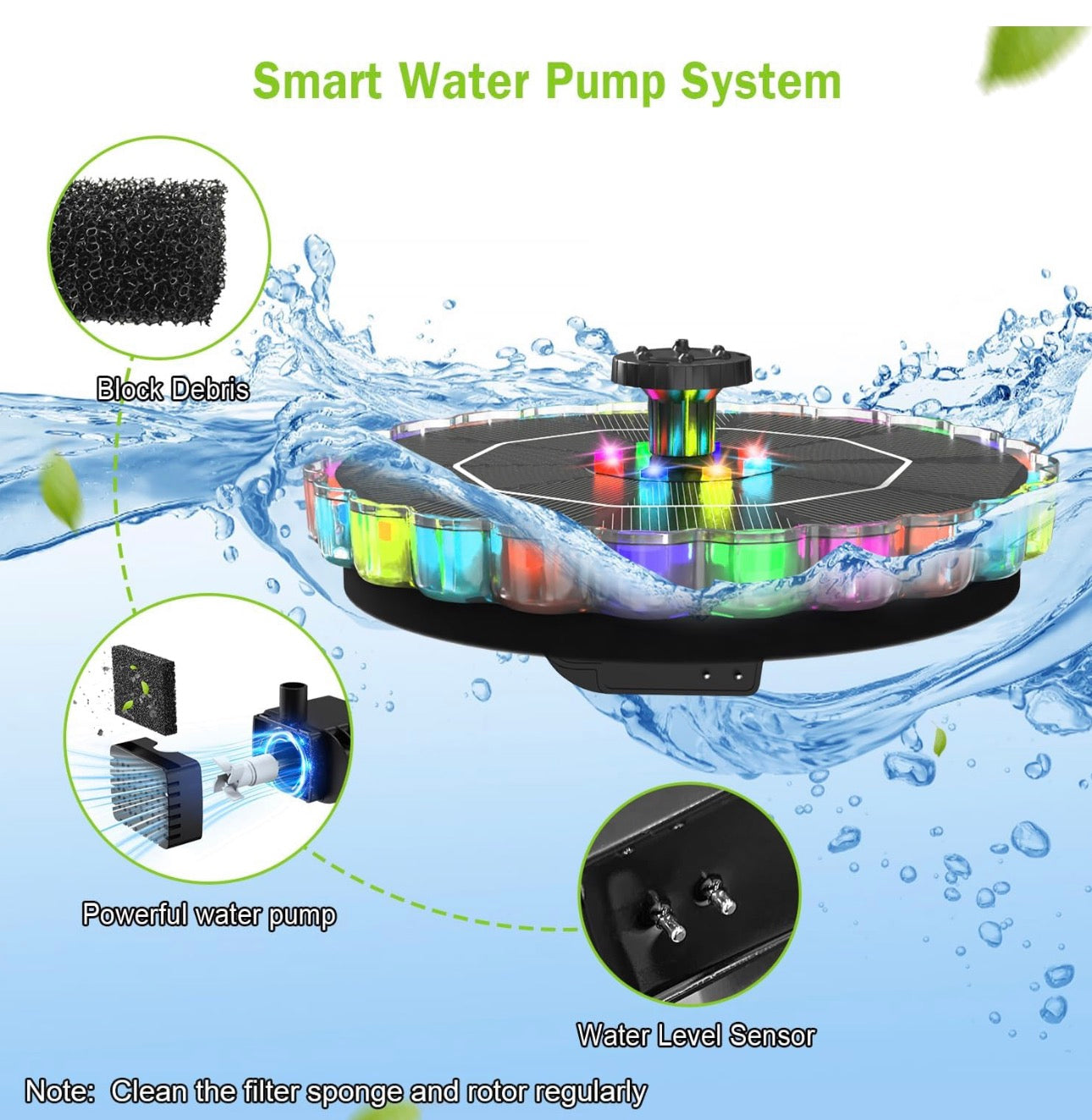 3D Color Changing LED Light Fountain