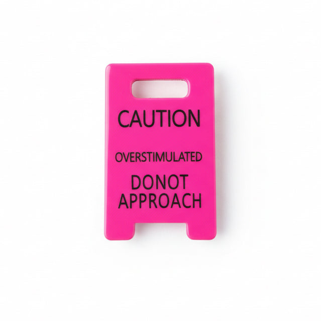 Caution Overstimulated Yellow Sign Hair Claw Clip