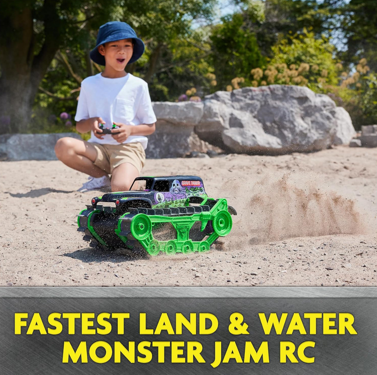 Monster Jam Grave Digger Trax Remote Control Vehicle