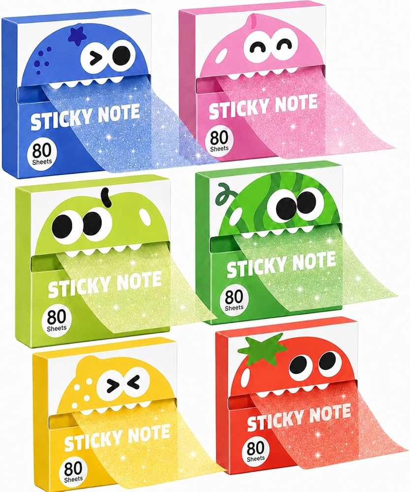 Glitter Sticky Notes Transparent