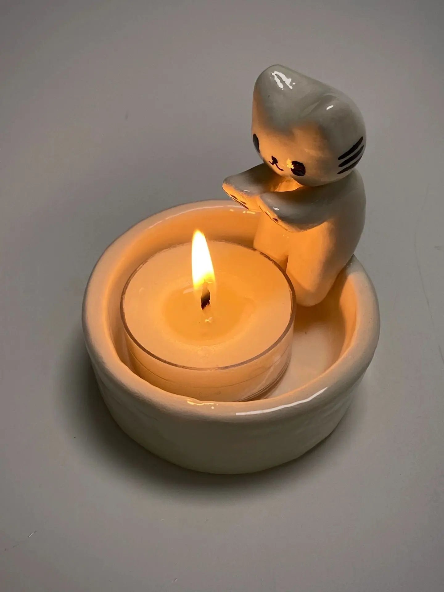 Cartoon Kitten Candle Holder Trendslana