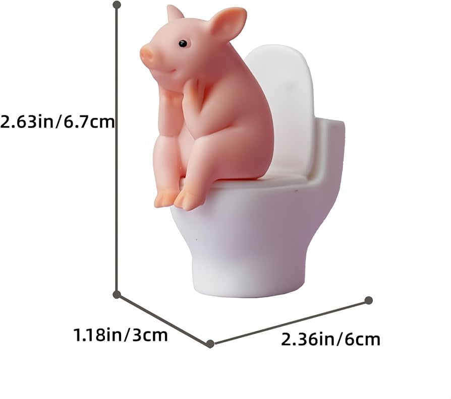 Funny Toilet Pig Figurine