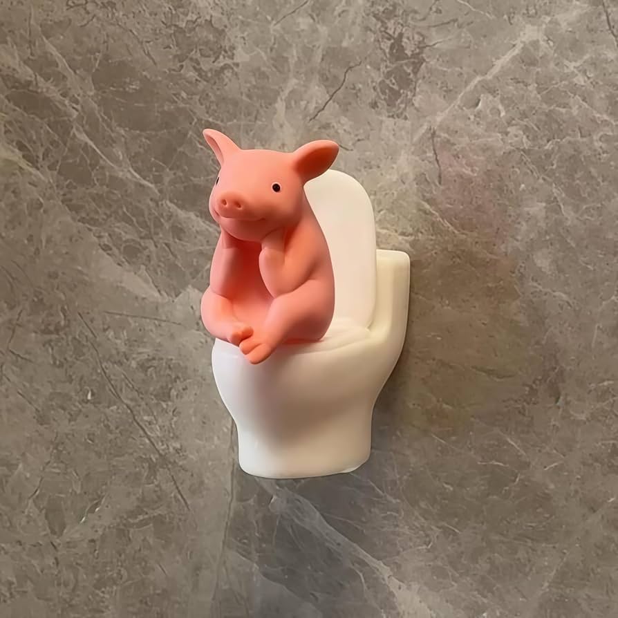 Funny Toilet Pig Figurine