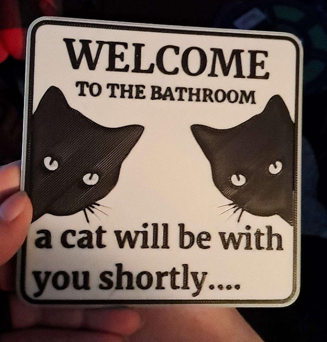 Welcome to the Bathroom – Cat Sign