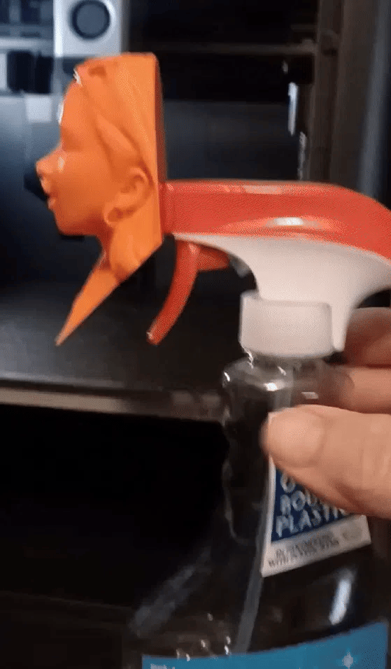 Hawk Tuah Girl spray windex bottle head Trendslana