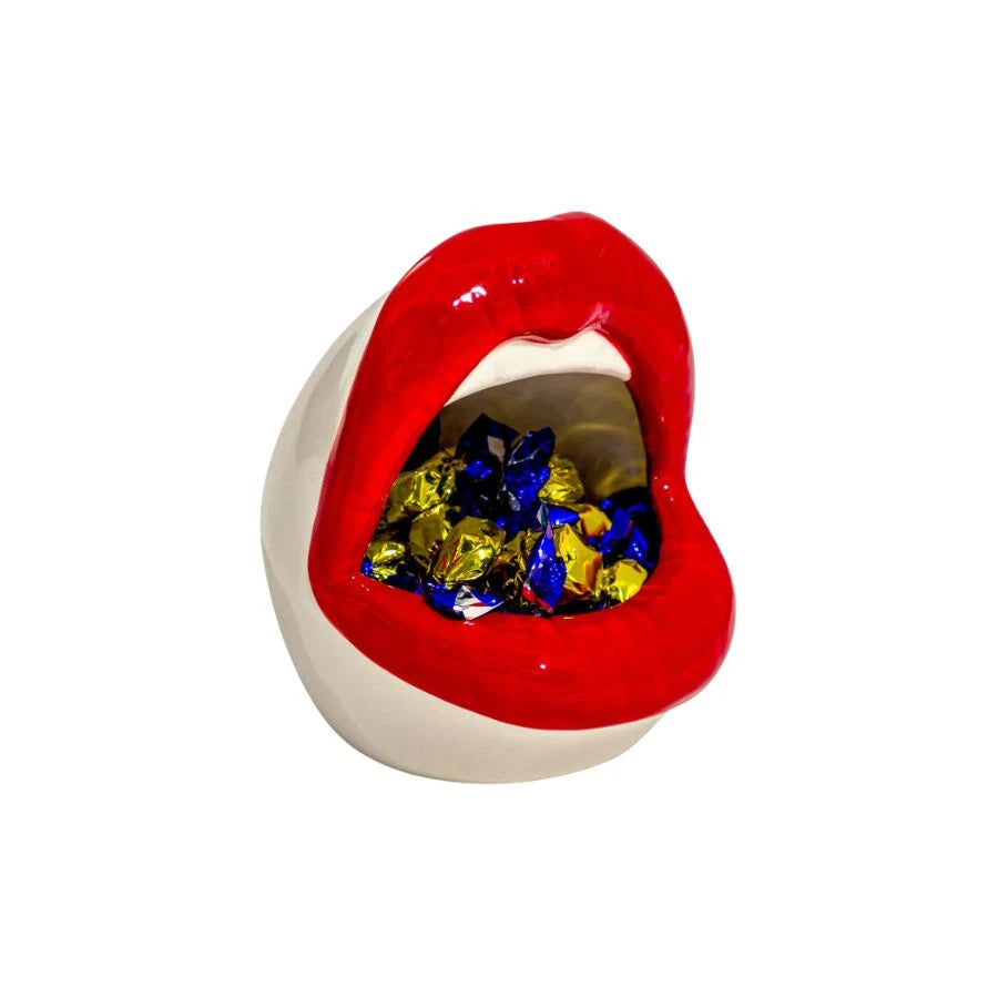 Red Lips Ceramic Storage Jar