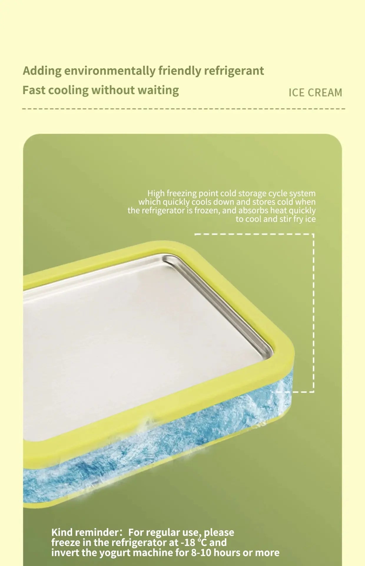 Stainless Steel Household Ice Cream Pan Trendslana